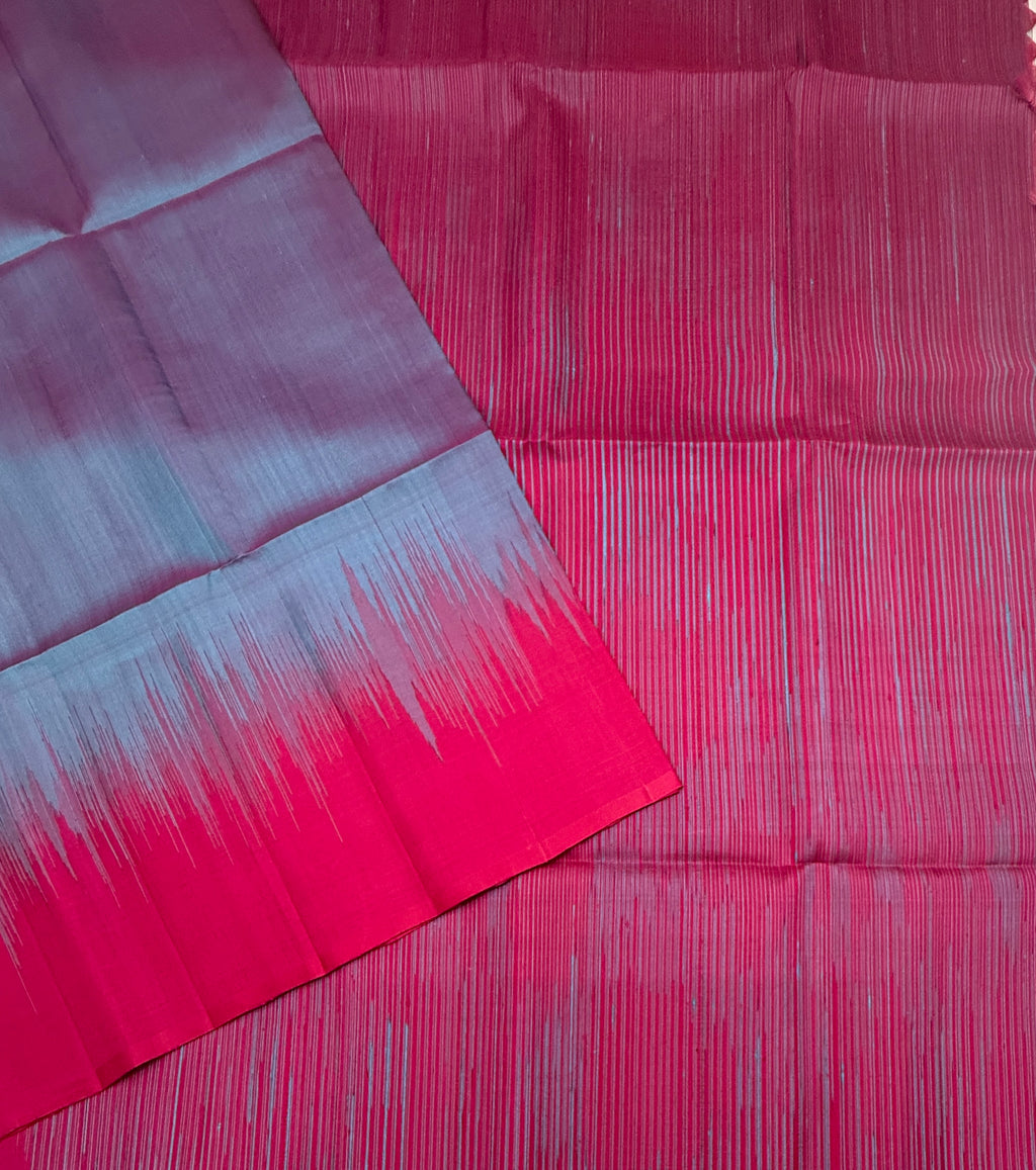VSD156 - dual blue color body , pink color pallu,blouse - Pure silk saree