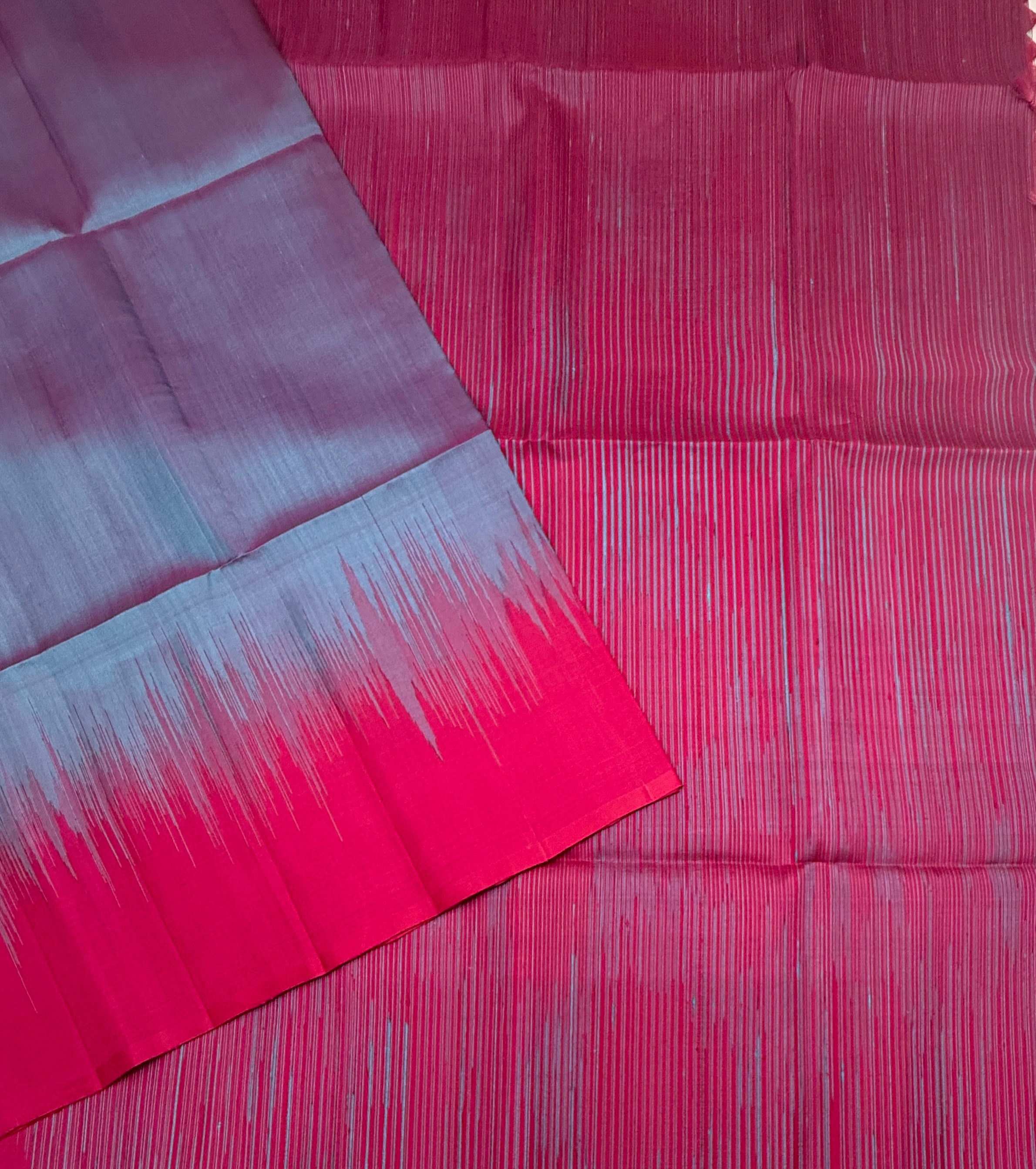 VSD156 - dual blue color body , pink color pallu,blouse - Pure silk saree