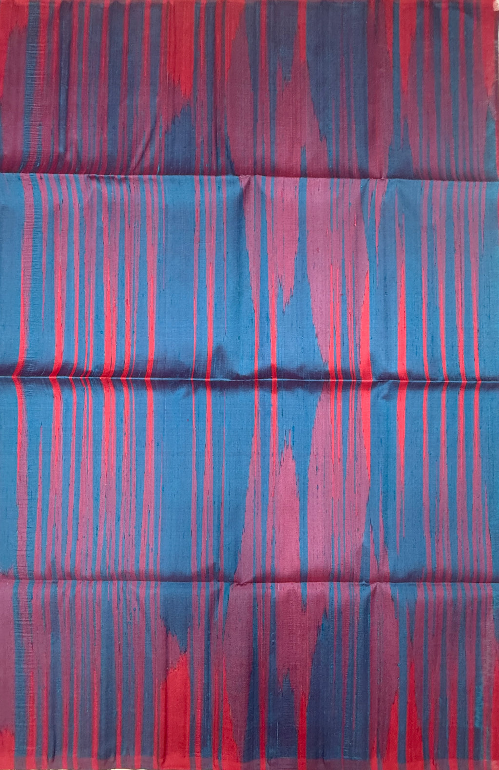 VSD158 - pink color body , dual blue color pallu,blouse - Pure silk saree