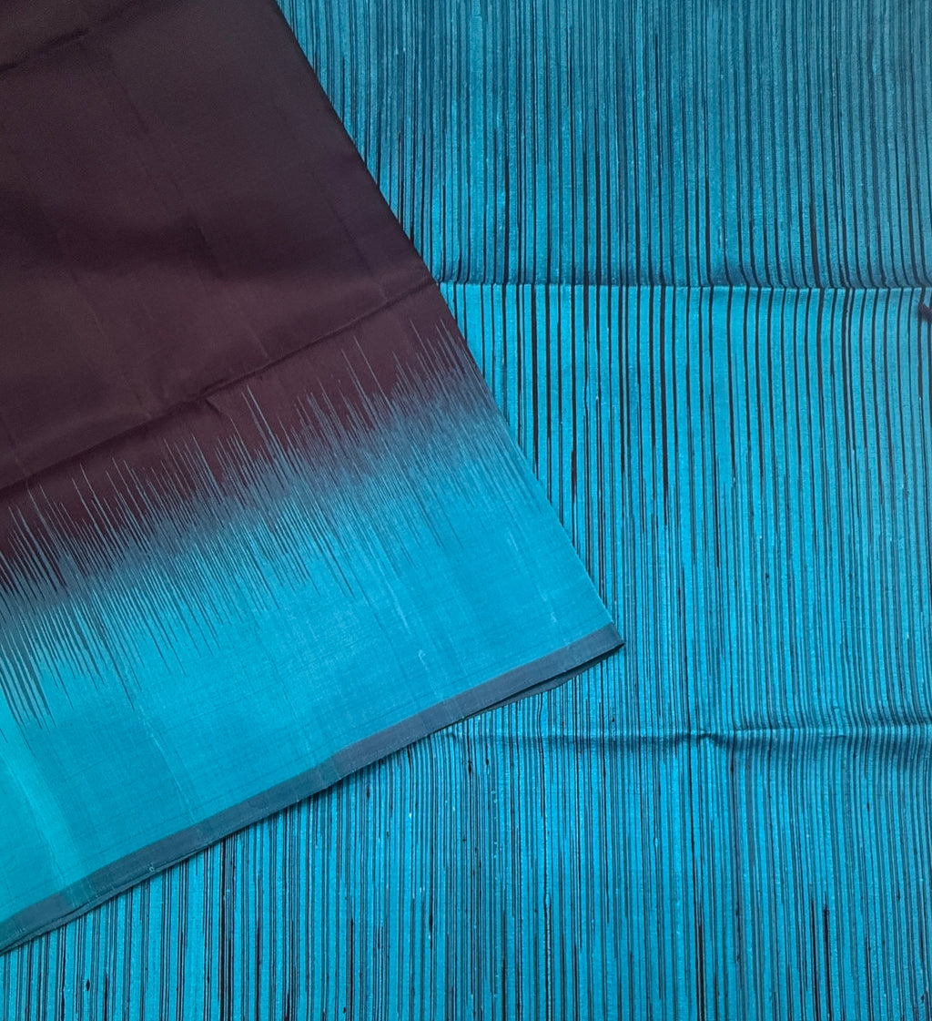 VSD159 - dark purple color body , blue color pallu,blouse - Pure silk saree