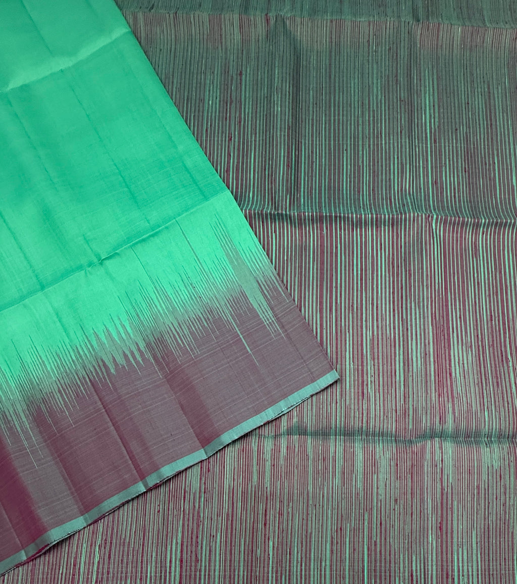 VSD162 - turquoise blue color body , pink with blue color pallu,blouse - Pure silk saree