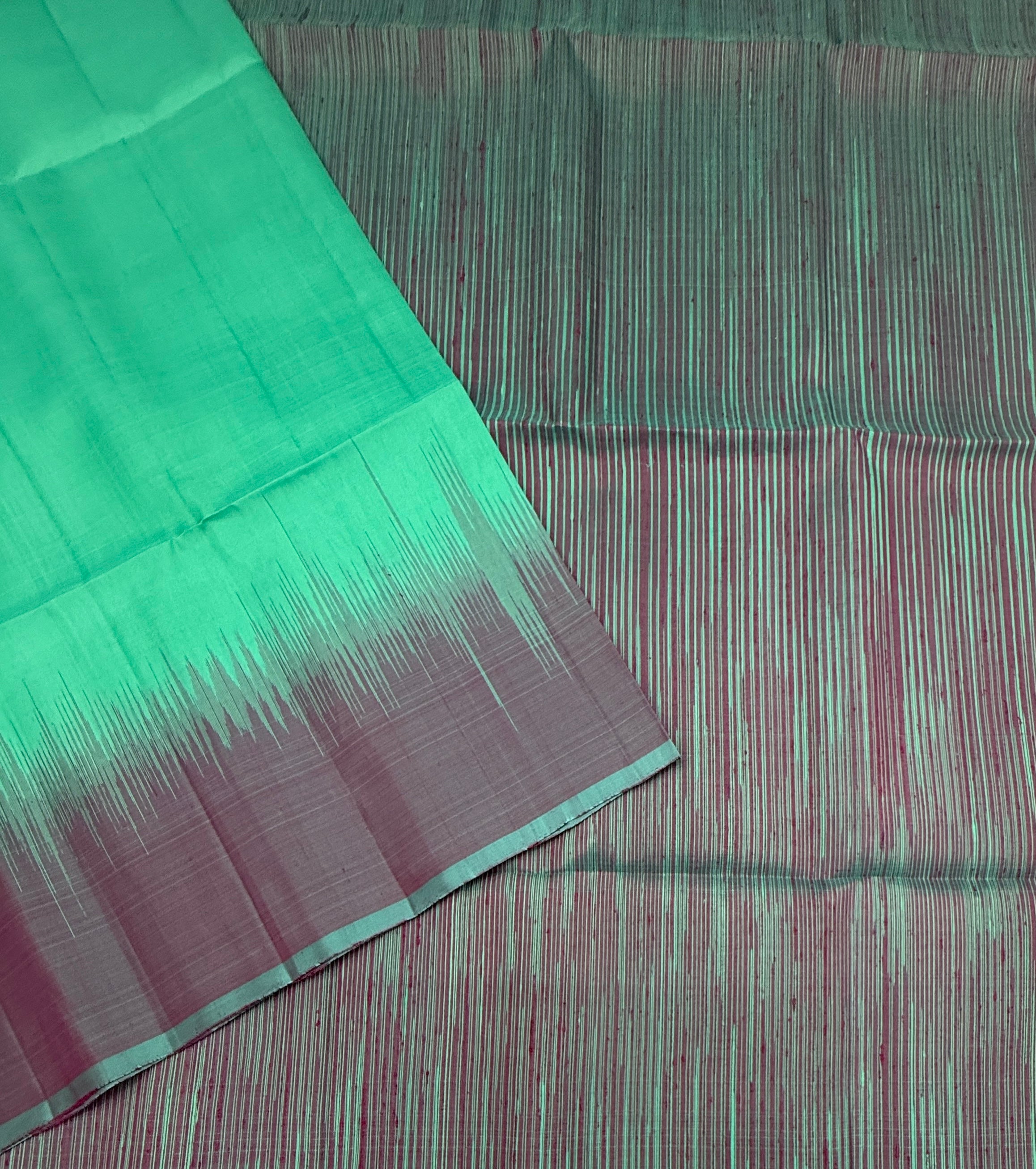 VSD162 - turquoise blue color body , pink with blue color pallu,blouse - Pure silk saree