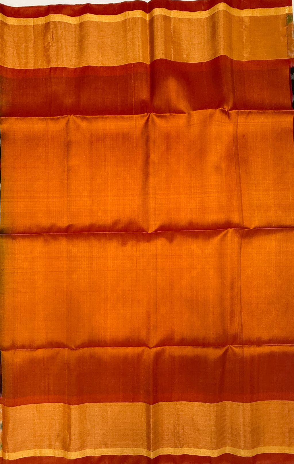 VSIS472 - black color body , orange color pallu , blouse - Pure silk saree