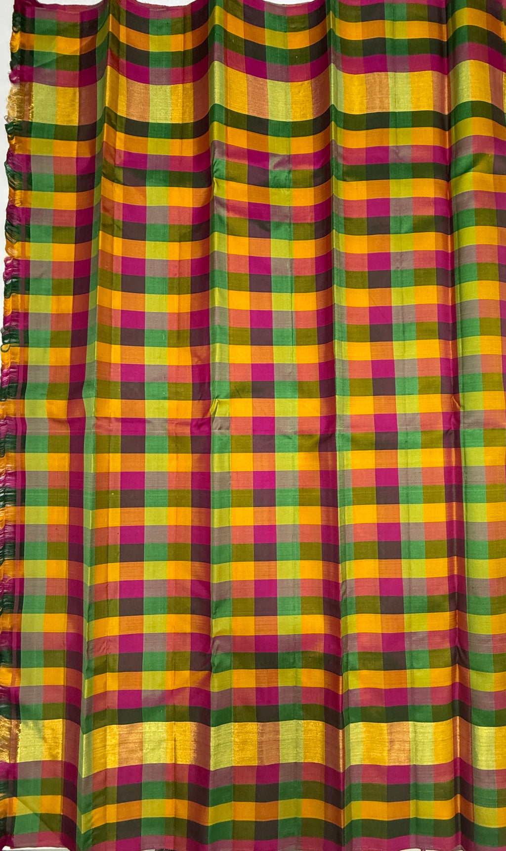 VSPP3 - rexona green color body , multicolor pallu,blouse - Pure silk saree
