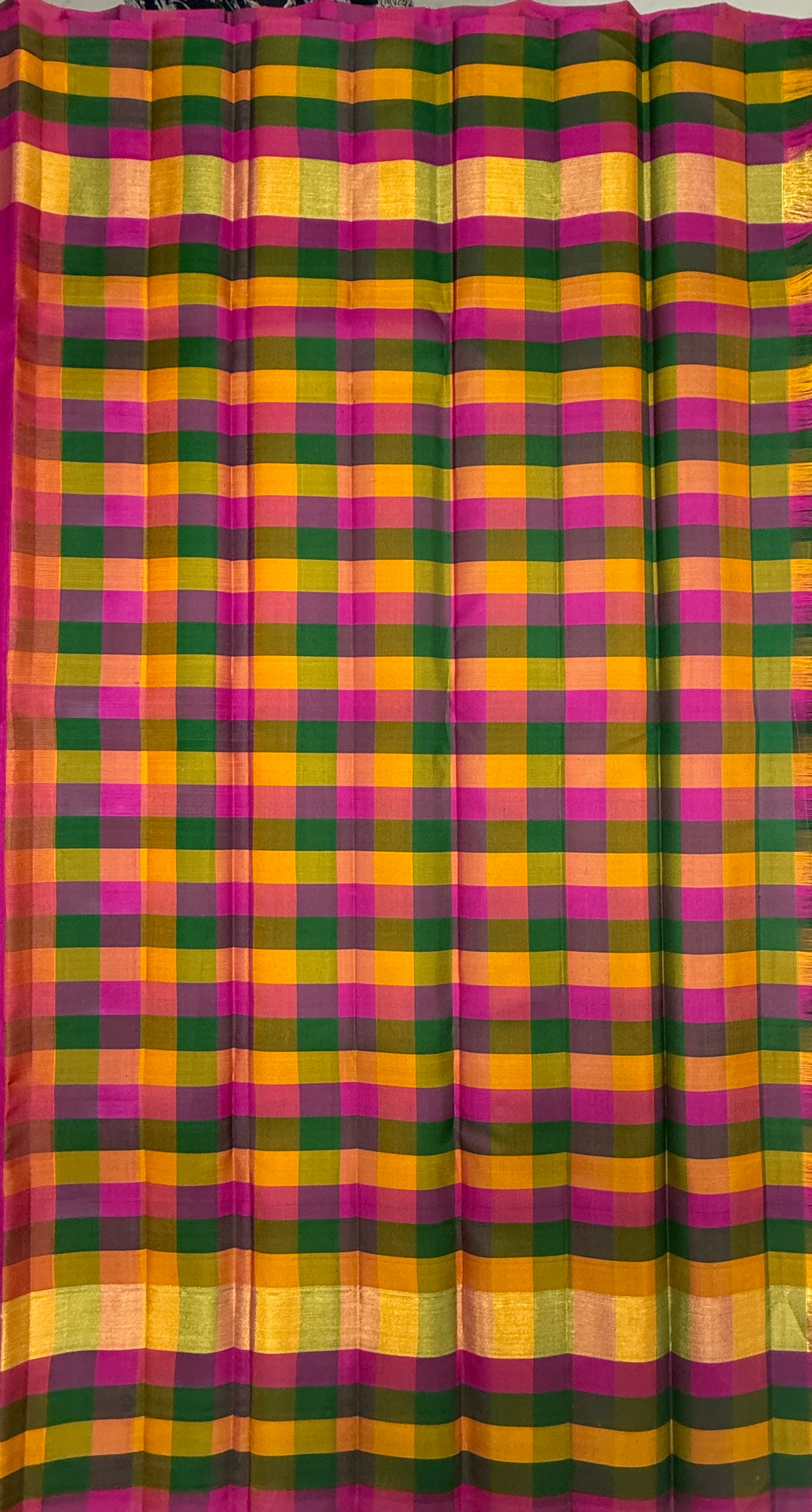 VSPP6 - rani pink color body , multicolor pallu,blouse - Pure silk saree