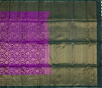 VSA72 - purple color body & bottle green color pallu , blouse pure silk saree