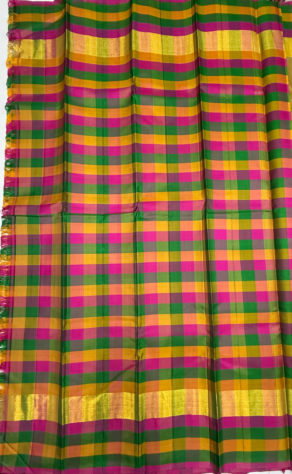 VSPP11 - beige color body , multicolor pallu,blouse - Pure silk saree