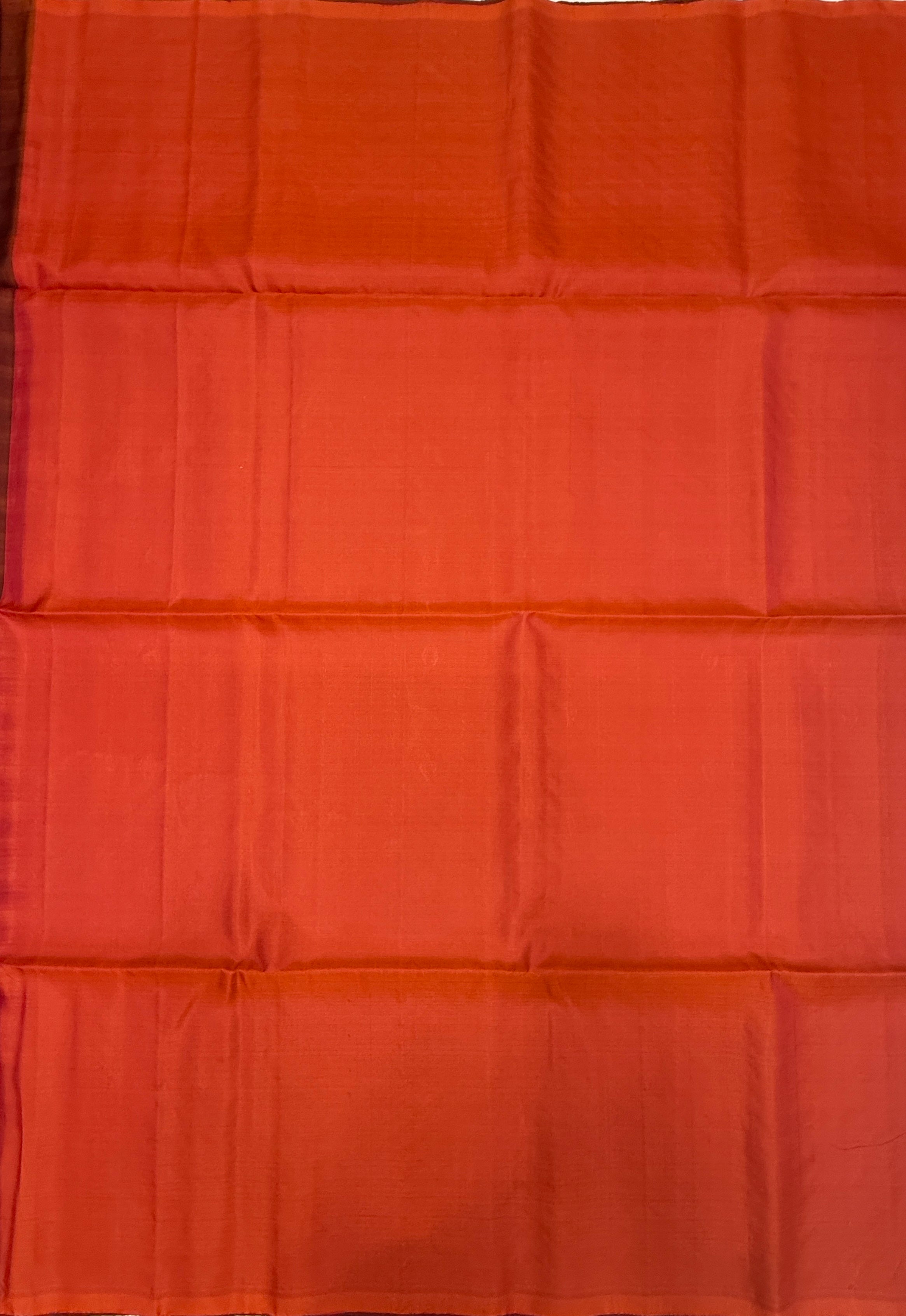 VSM372 - maroon color body , pinkish orange color pallu , blouse&nbsp;