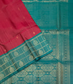 VST250 - purple color body , peacock blue color pallu , blouse - Pure silk saree
