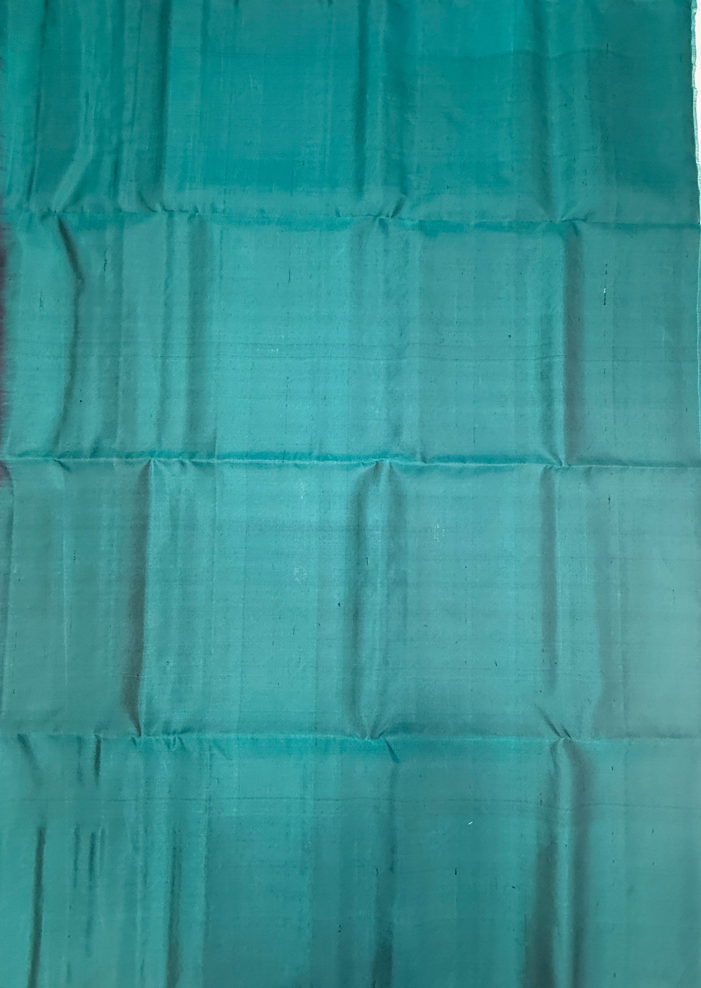VST250 - purple color body , peacock blue color pallu , blouse - Pure silk saree