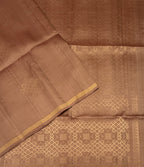 VSS492 - chocolate brown color body, pallu , blouse pure silk saree