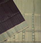 VSF1111 - dark brown color body , beige color pallu,blouse - Pure silk saree