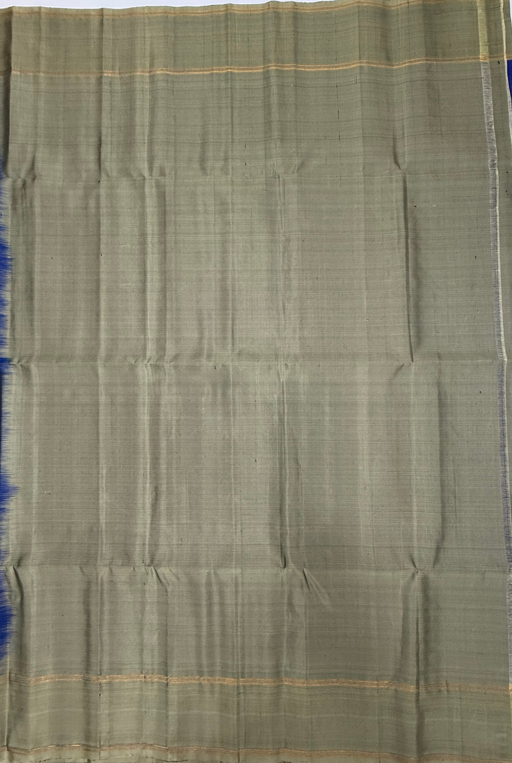 VSF1112 - ink blue color body , beige color pallu,blouse - Pure silk saree