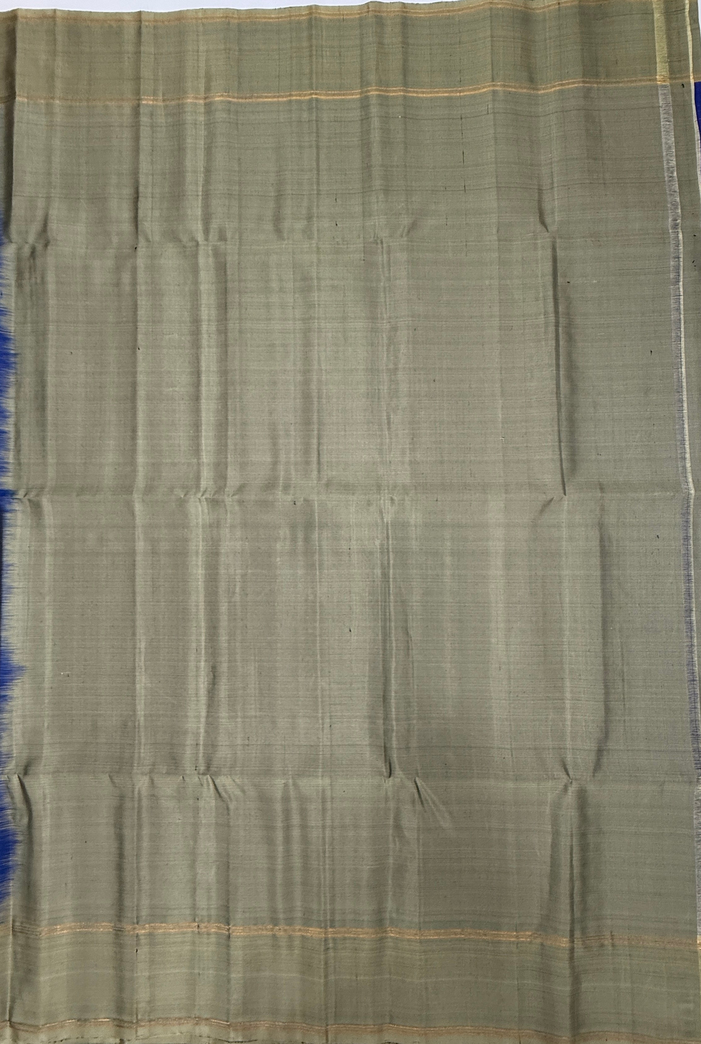 VSF1112 - ink blue color body , beige color pallu,blouse - Pure silk saree