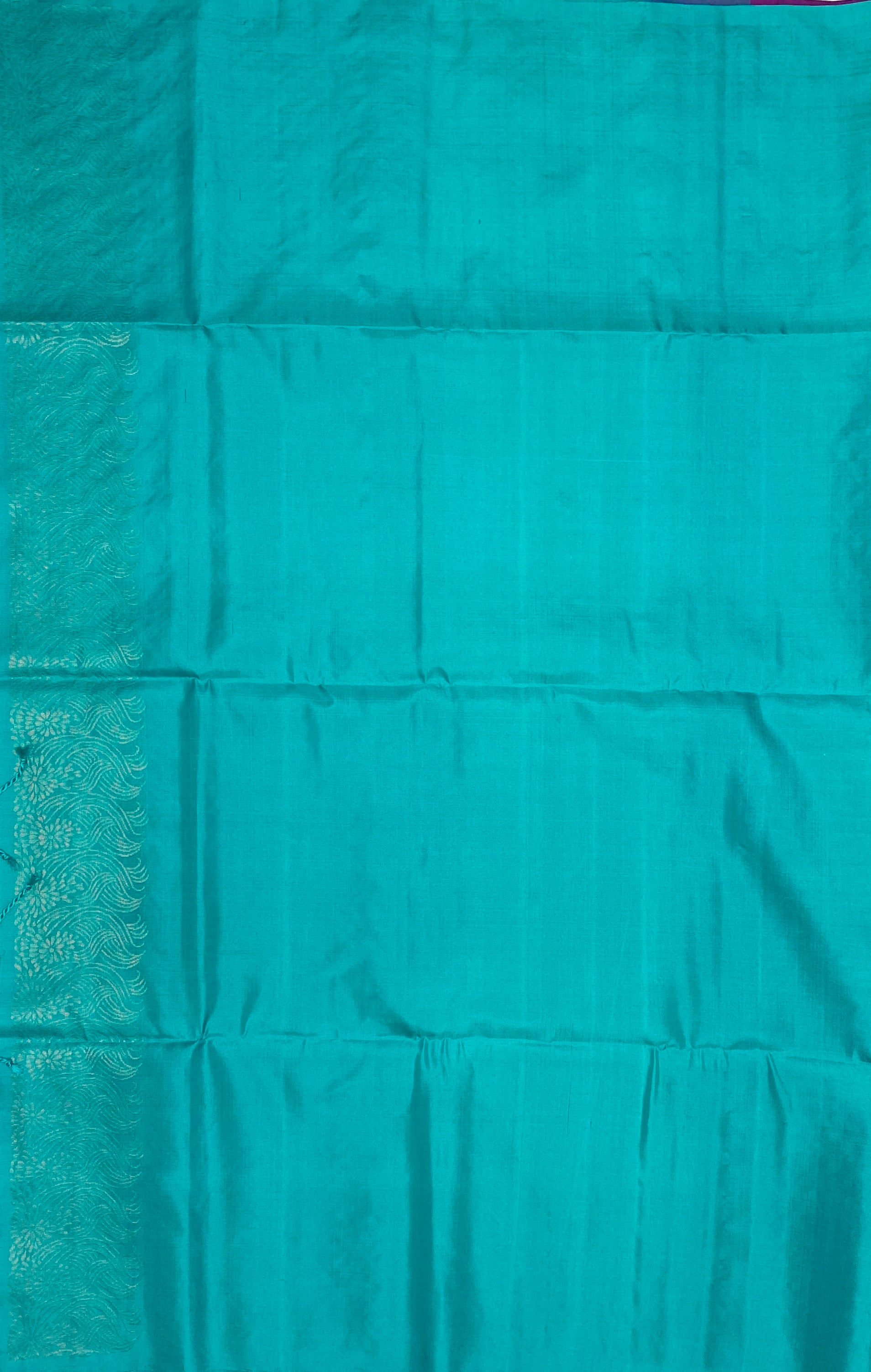 VSA175 - purple color body & ramar blue color pallu , blouse pure silk saree