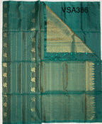 VSA386 - green color body, pallu , blouse pure silk saree