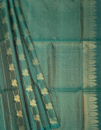 VSA386 - green color body, pallu , blouse pure silk saree
