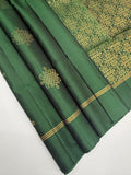 VSS486 - bottle green color body, pallu , blouse pure silk saree