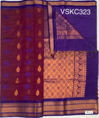 VSKC323 - purple with blue color body , violet color pallu , blouse.