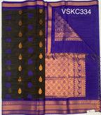 VSKC334 - green with violet color body , violet color pallu , blouse.