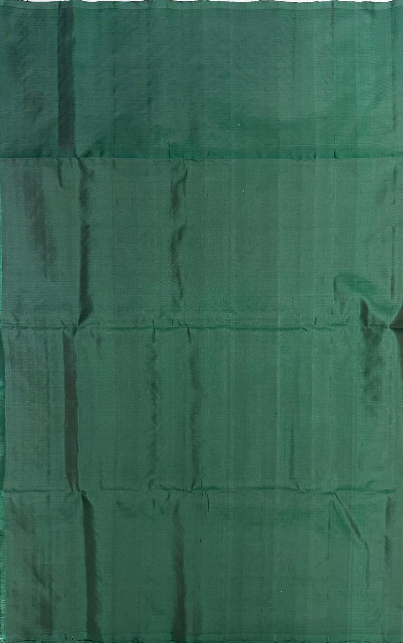VSA516 - green color body, pallu , blouse pure silk saree