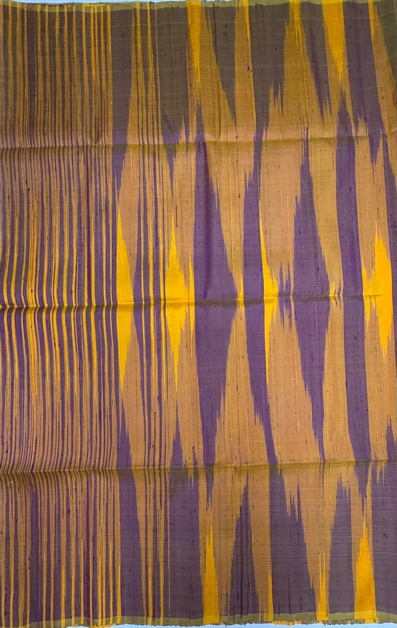 VSD135 - mango yellow color body &amp; yellow with violet color pallu,blouse - Pure silk saree