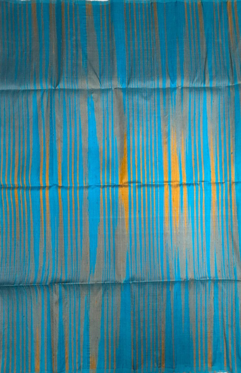 VSD138 - dual yellow color body &amp; blue with yellow color pallu,blouse - Pure silk saree