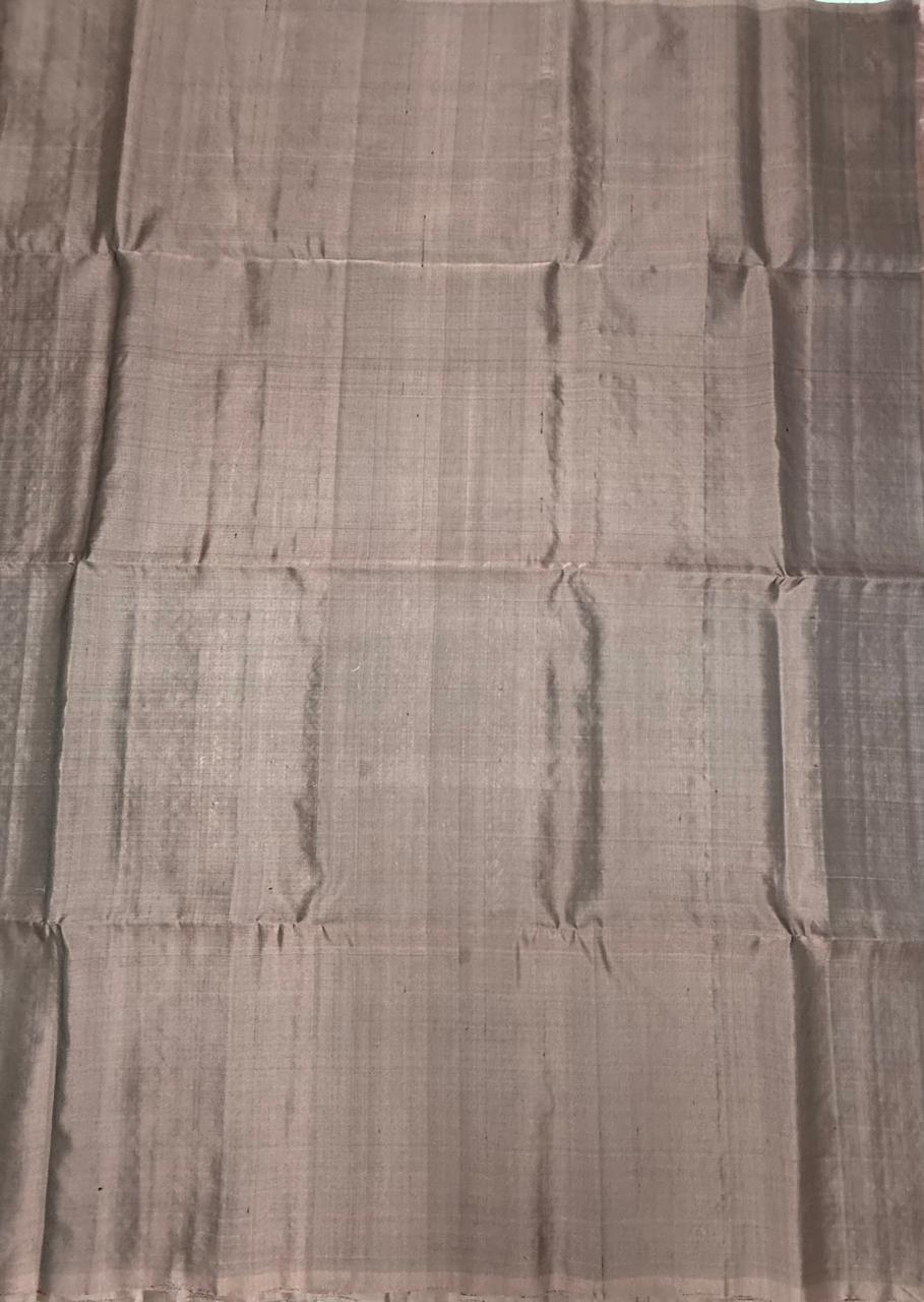 VSA628 - chocolate brown color body, pallu , blouse pure silk saree