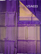 VSA633 - violet color body, pallu , blouse pure silk saree