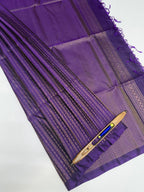 VSA633 - violet color body, pallu , blouse pure silk saree
