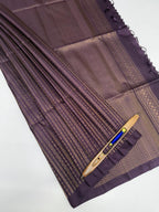 VSA634 - dark purple color body, pallu , blouse pure silk saree