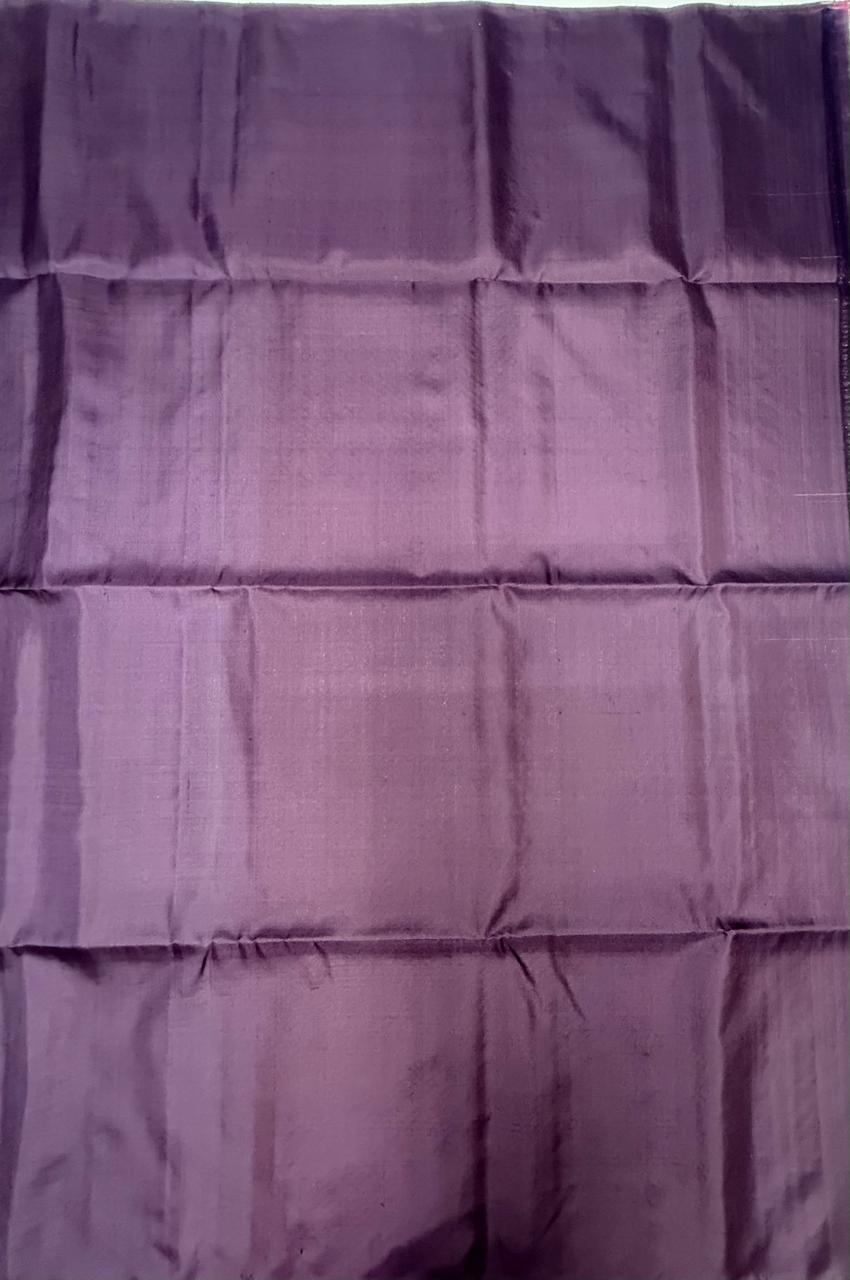 VSA634 - dark purple color body, pallu , blouse pure silk saree