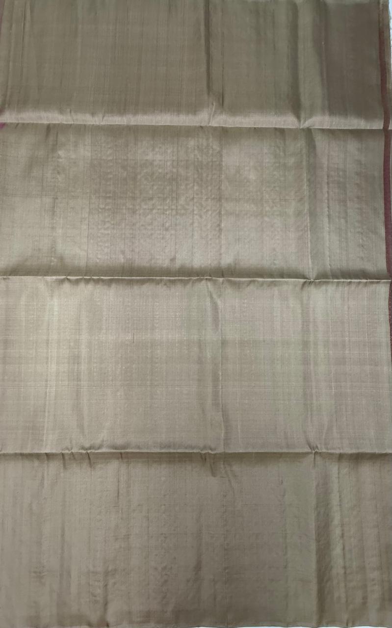 VSA638 - Dusky pink color body & beidge color pallu , blouse pure silk saree