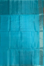VSA647 - onion pink color body & sky blue color pallu , blouse pure silk saree