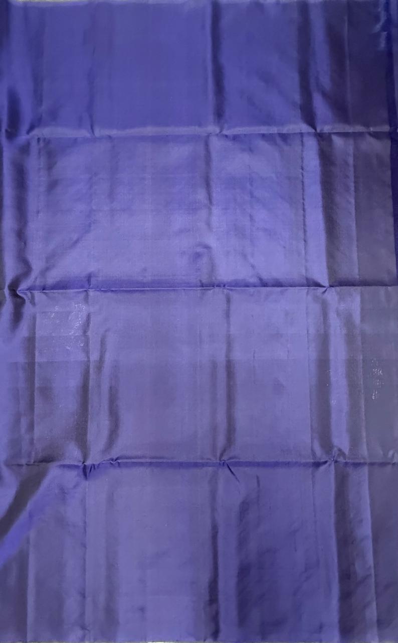 VSS469 - navy blue color body, pallu , blouse pure silk saree