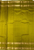VSF914 - violet color body , mehandi green color pallu,blouse - Pure silk saree