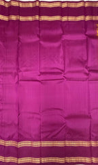 VSF918 - yellow with green color body , light purple color pallu,blouse - Pure silk saree