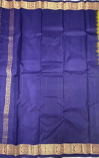 VSF920 - radium green color body , navy blue color pallu,blouse - Pure silk saree