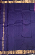 VSF922 - pink color body , navy blue color pallu,blouse - Pure silk saree