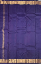 VSF925 - orange color body , navy blue color pallu,blouse - Pure silk saree