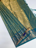 VSAS1129 - blue with green color body ,pallu , blouse.