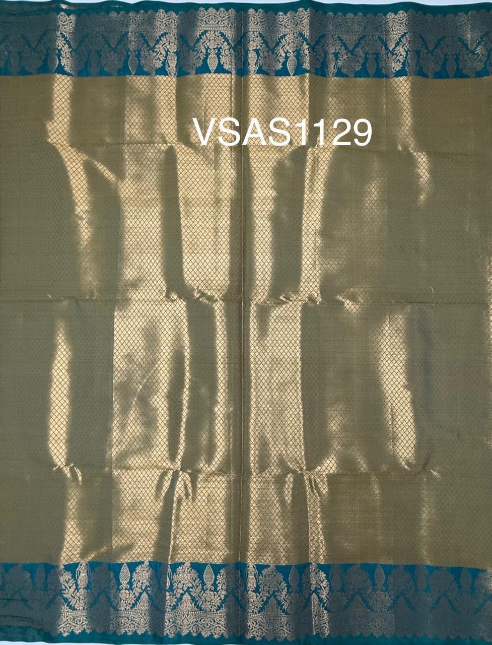 VSAS1129 - blue with green color body ,pallu , blouse.