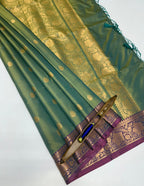 VSAS1137 - blue with green color body ,pallu , blouse.