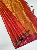 VSAS1139 - pinkish orange color body ,pallu , blouse.