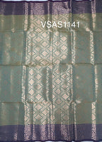 VSAS1141 - blue with green color body ,pallu , blouse.