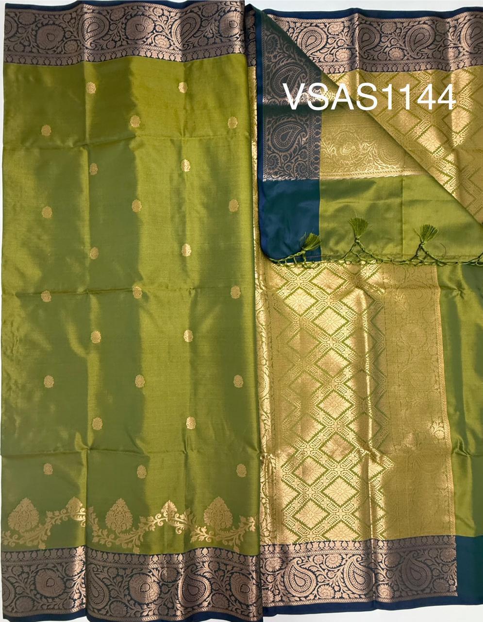 VSAS1144 - mehandi green color body ,pallu , blouse.