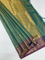 VSAS1151 - dual green color body ,pallu , blouse.