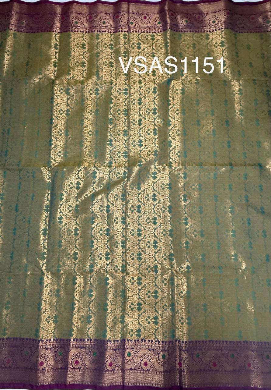 VSAS1151 - dual green color body ,pallu , blouse.