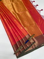 VSAS1154 - pinkish orange color body ,pallu , blouse.