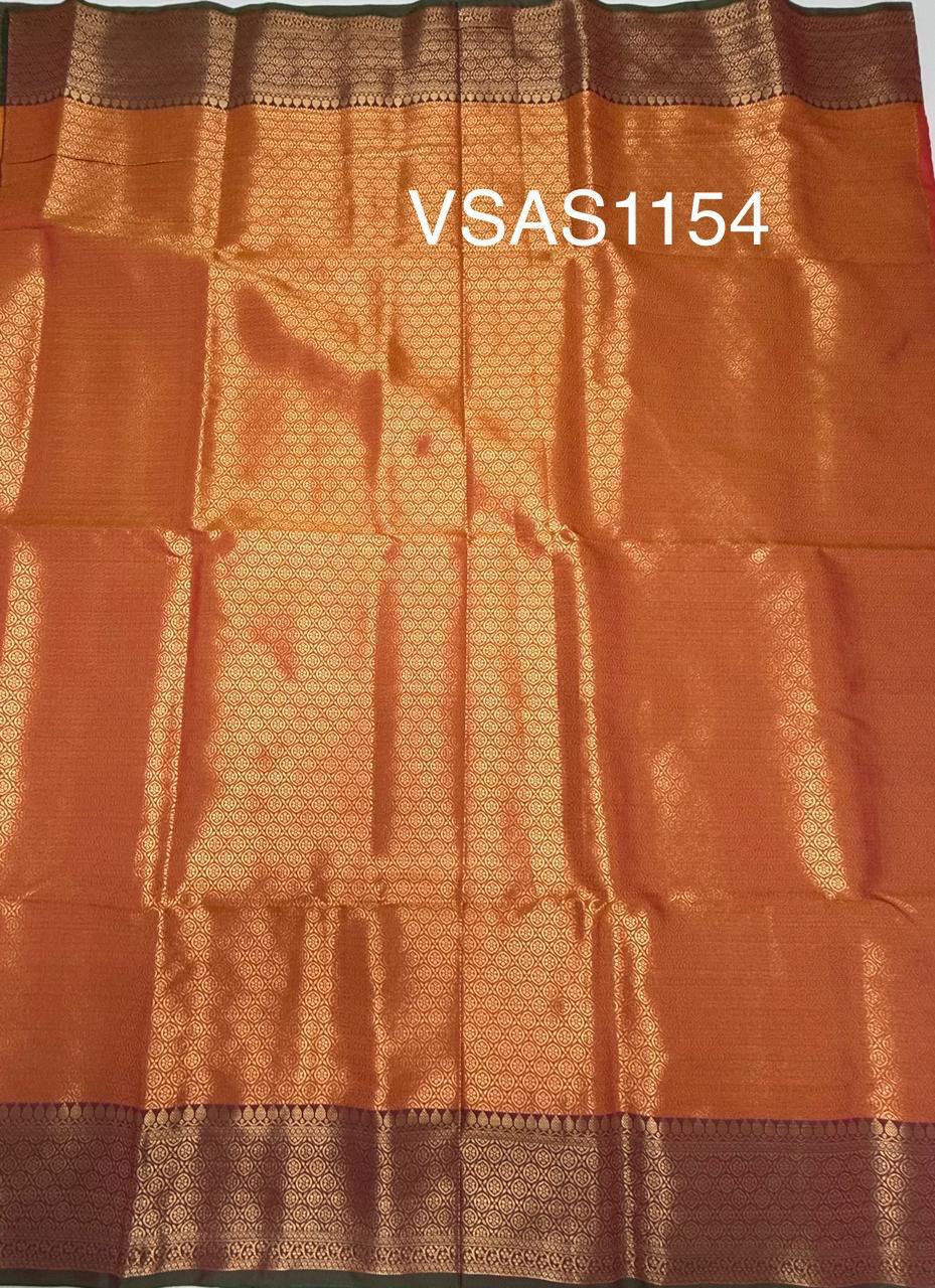VSAS1154 - pinkish orange color body ,pallu , blouse.